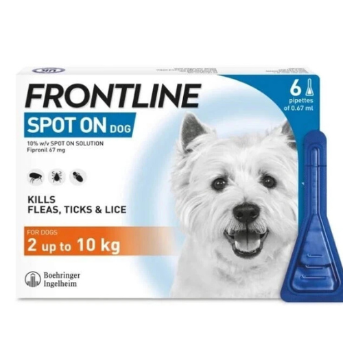 FRONTLIN Spot On Flea & Tick Treatment for Small Dogs (2-10 kg) - 6 Pipettes