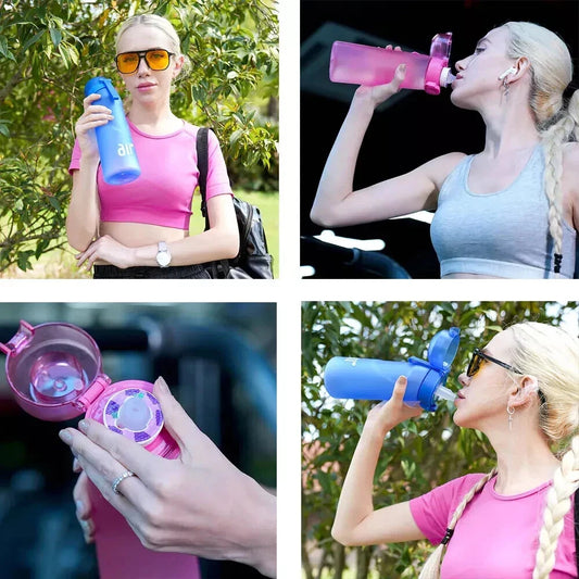 Air Water Bottle With Random Flavor Pods Portable Transparent With Straw UK