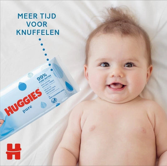 Huggies Pure Baby Wipes 18 Packs (1008 Wipes Total) 99 Percent Pure Water